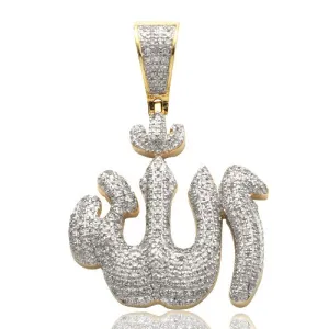 10K 1.00CTW DIAMOND ALLAH PENDANT