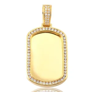 10K 1.35CTW DIAMOND DOGTAG PENDANT