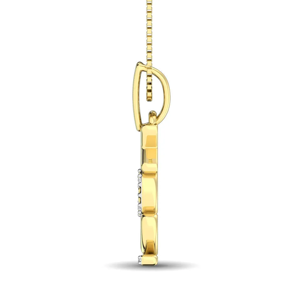 10K Yellow Gold 1/20 Ctw Diamond Fashion Pendant