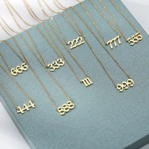 111 222 333 444 555 666 777 888 999 Necklaces For Women Men Rose Gold