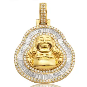 14K 3.00CTW BUDDHA DIAMOND COMPASS PENDANT