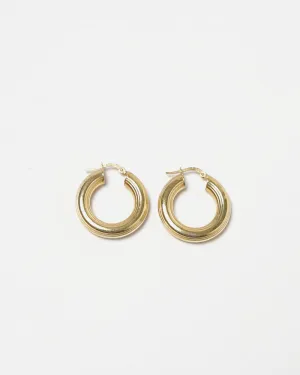 14k Gold Bold Hoop Earrings