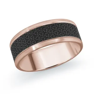 14K Rose Gold Ring from the Noir Collection by Malo - MRDA-119-8P