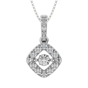 14K White Gold 5/8 Ct.Tw.Diamond Moving Diamond Pendant