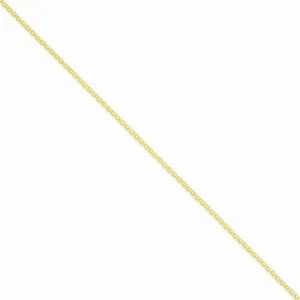 14K Yellow Gold Light Weight Hand Made Flat Chain Anklet