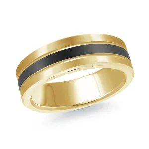 14K Yellow Gold Ring from the Noir Collection by Malo - MRDA-155-7Y