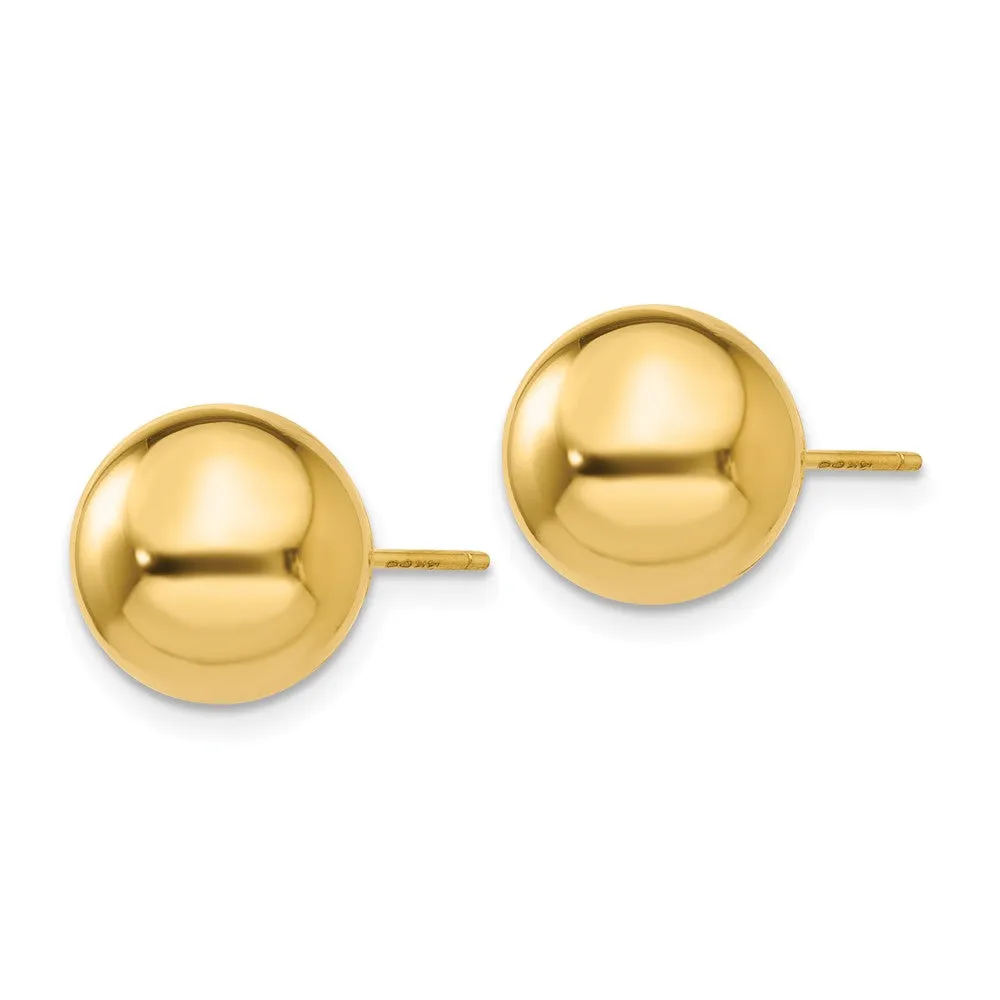 14KT Yellow Gold 10MM Ball Stud Earrings