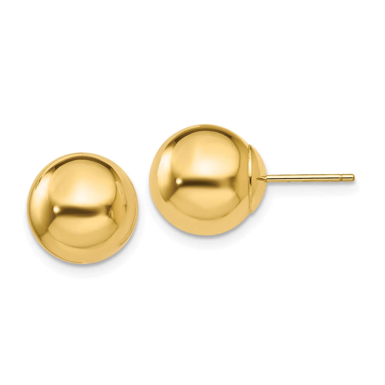 14KT Yellow Gold 10MM Ball Stud Earrings