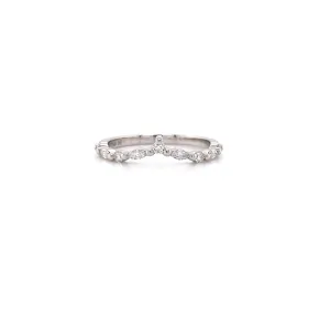 18ct White Gold Fitted Diamond Wedding / Stacker Ring