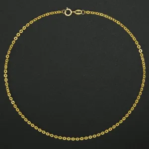 18k Yellow Gold 2mm Chain Anklet