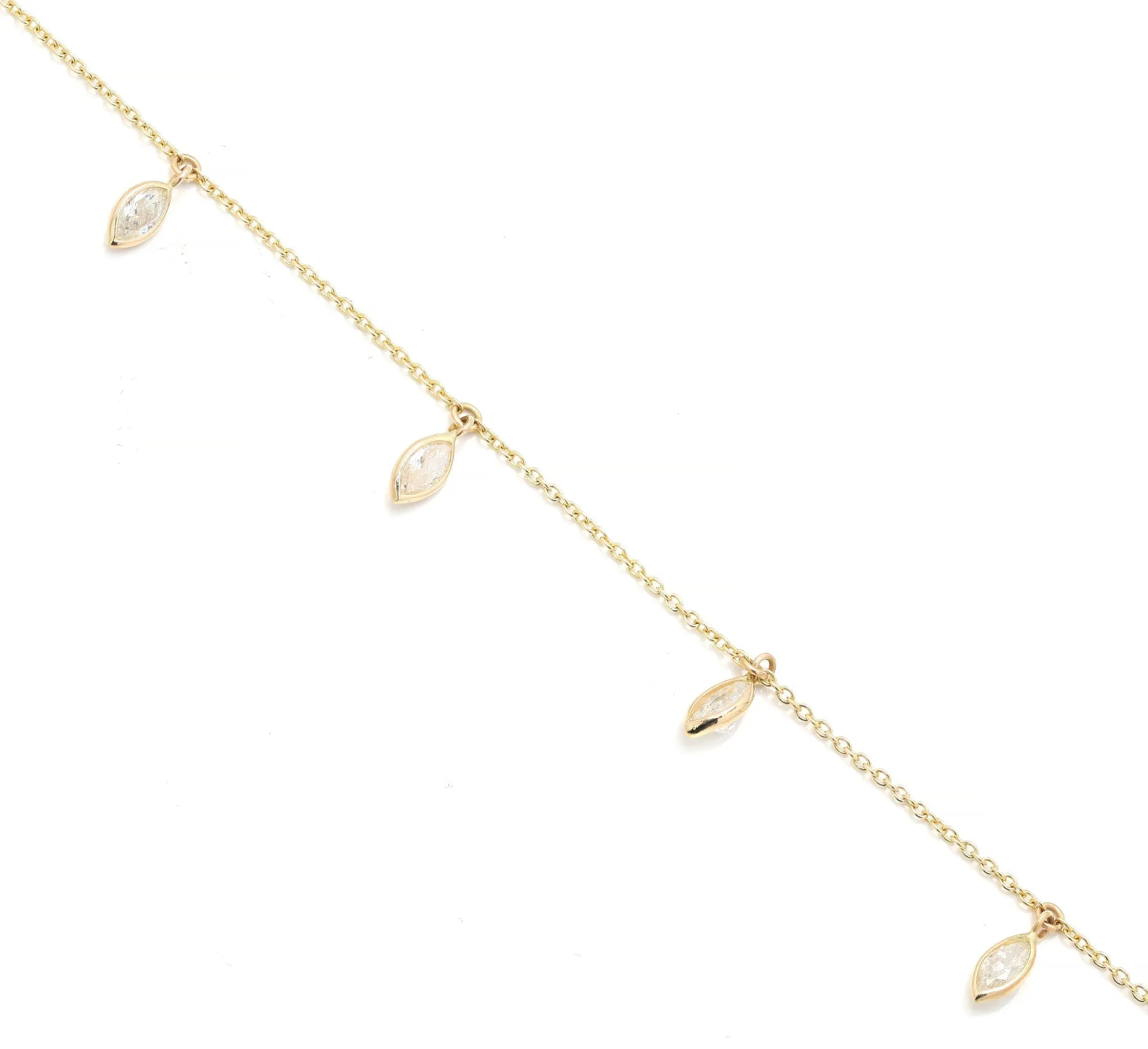 18K Yellow Gold Diamond Chain Bracelet