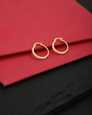 18Kt Gold Plated With Cz Floral Bold Stud Earring