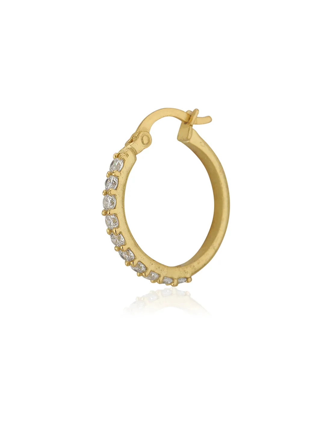 18Kt Gold Plated With Cz Floral Bold Stud Earring