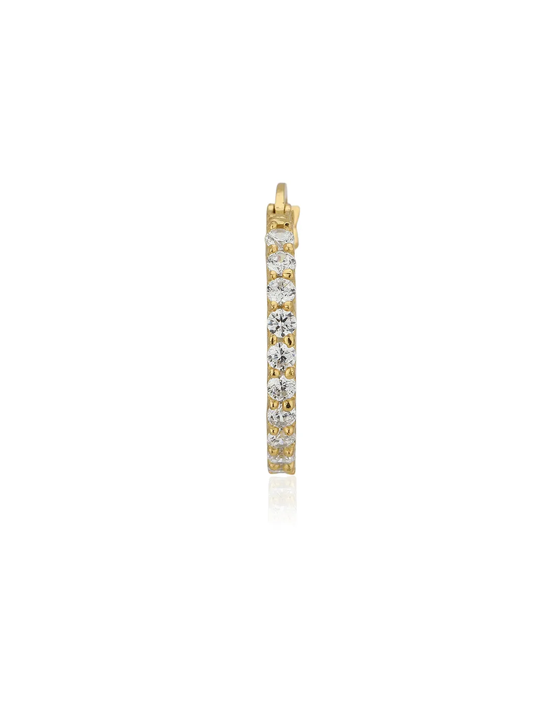 18Kt Gold Plated With Cz Floral Bold Stud Earring