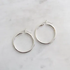 30mm Sterling Silver Tube Hoop.