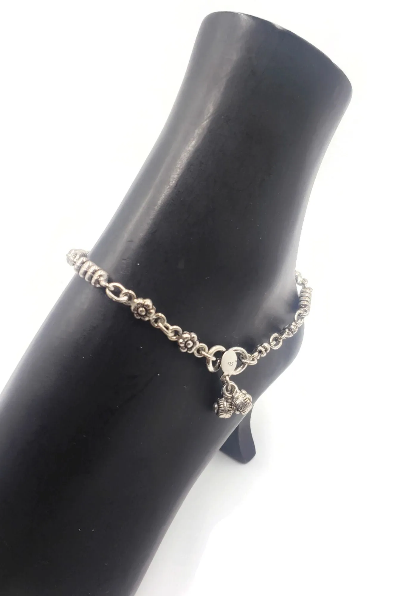 925 Antique Style Sterling Silver Anklet - #14