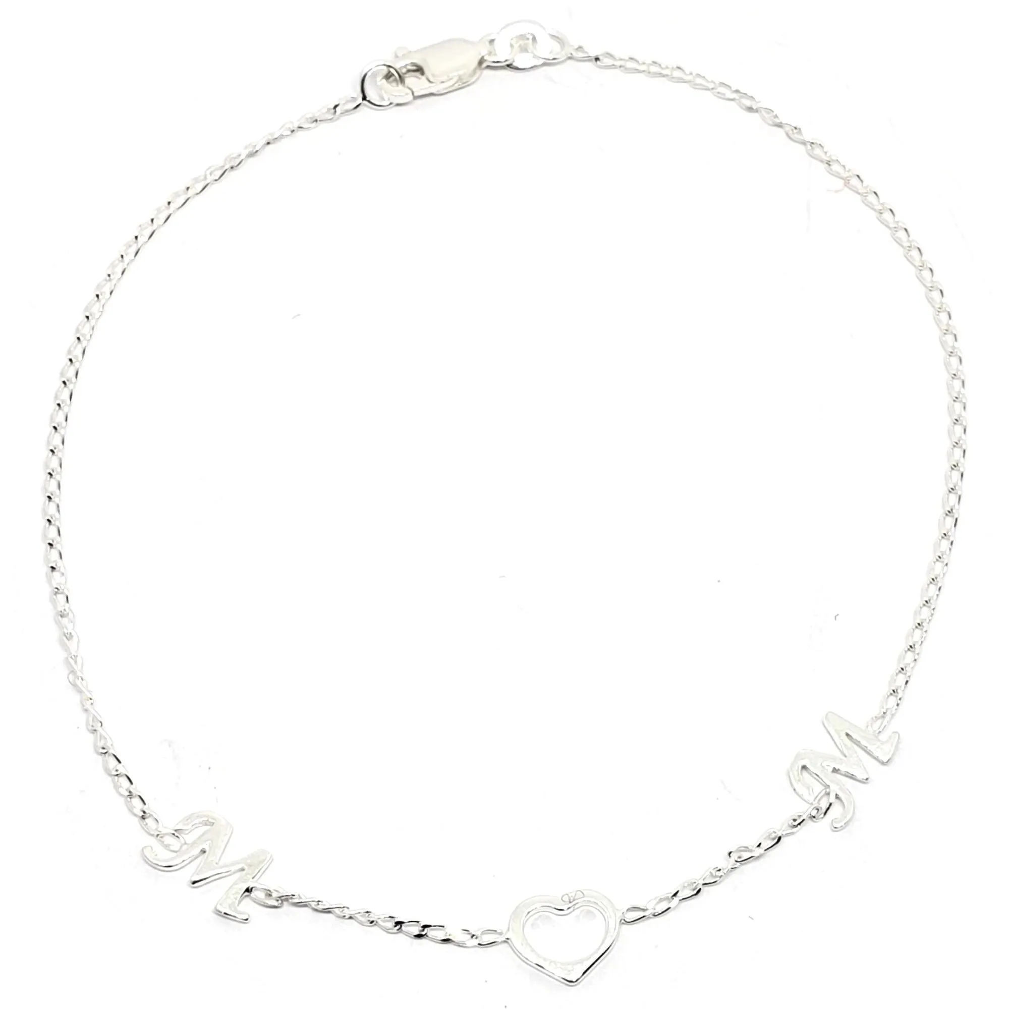 925 Sterling Silver MOM Anklet - #34