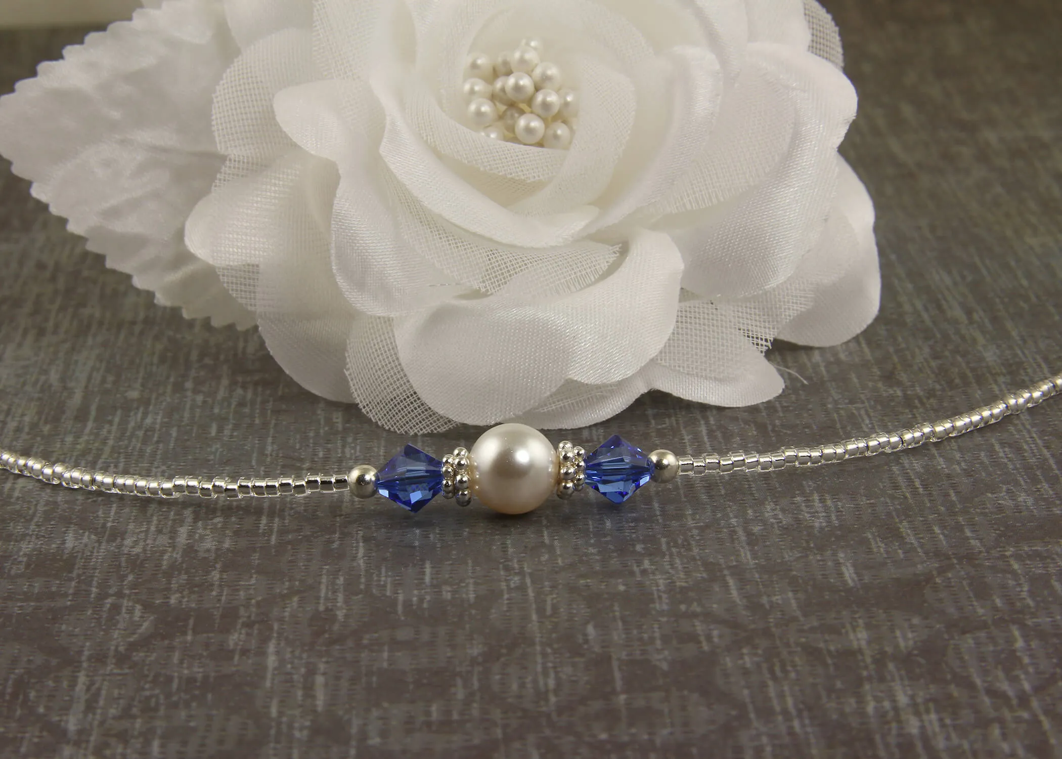 Aphrodite - Something Blue Wedding Sapphire Anklets