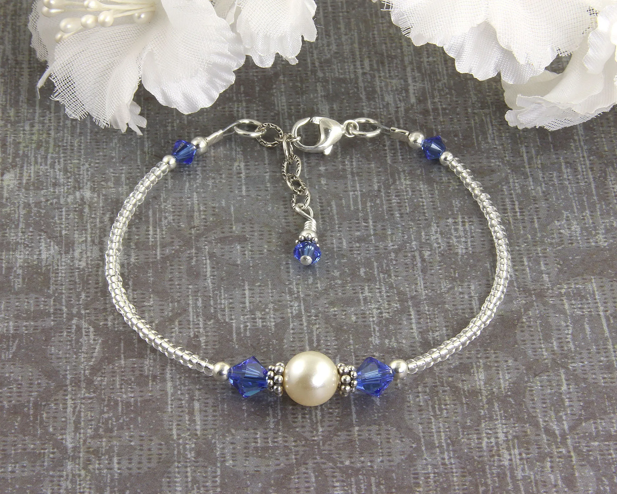 Aphrodite - Something Blue Wedding Sapphire Anklets