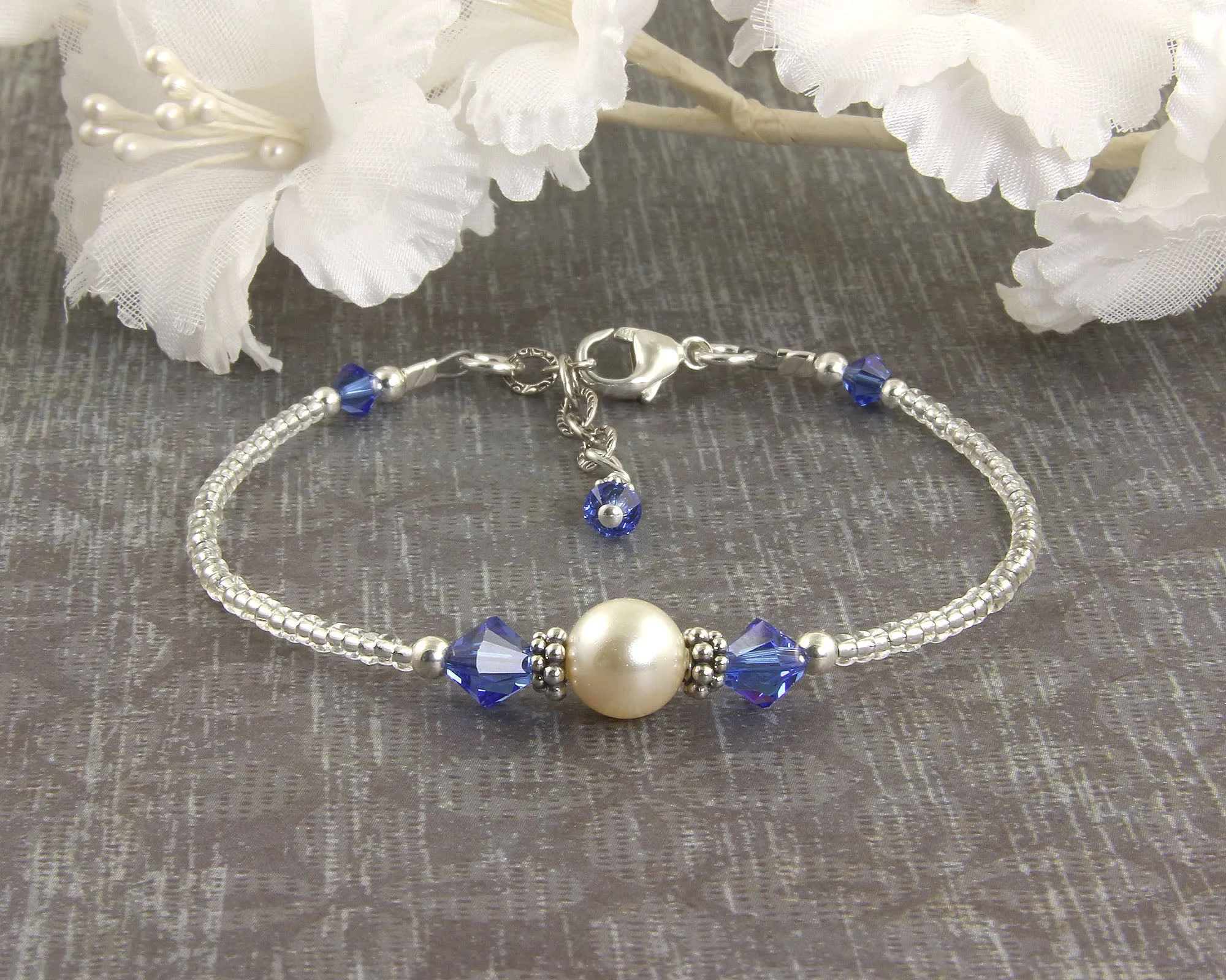 Aphrodite - Something Blue Wedding Sapphire Anklets