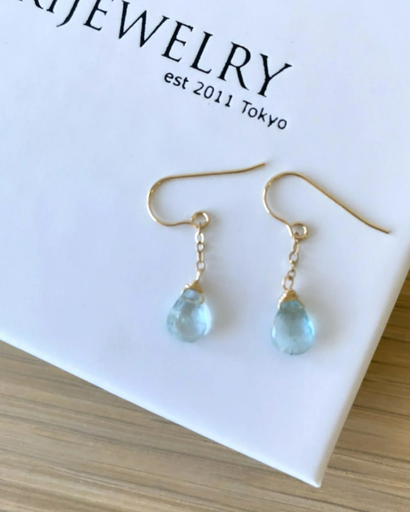 Aquamarine Simple Earrings