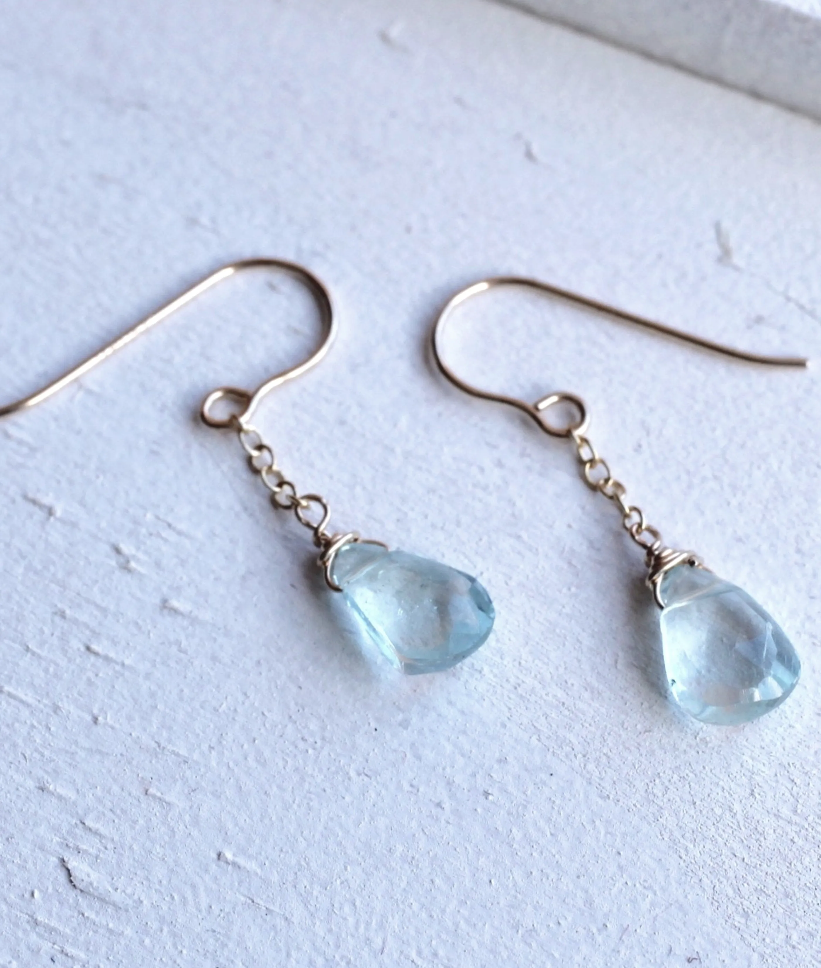 Aquamarine Simple Earrings