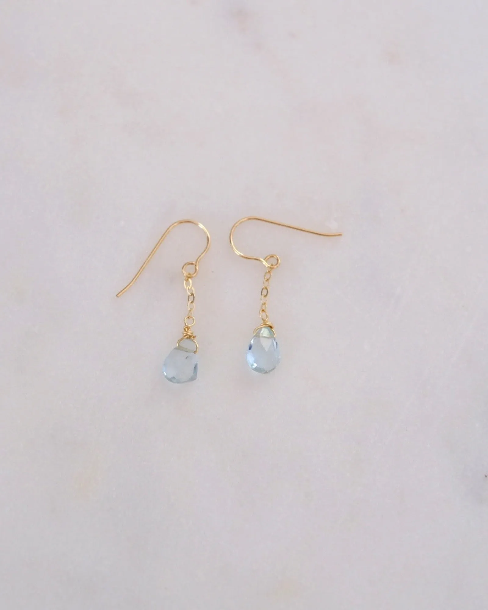 Aquamarine Simple Earrings