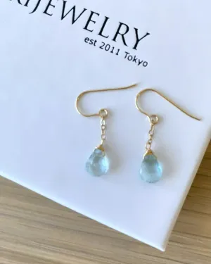 Aquamarine Simple Earrings