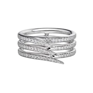 Armis Triple Row Ring - 18ct White Gold & Diamond Pavé