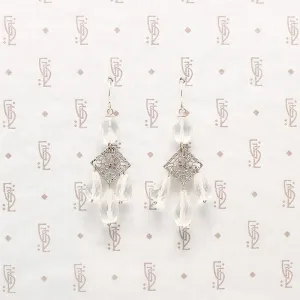 Art Deco Style Crystal & Filigree Earrings by Brin