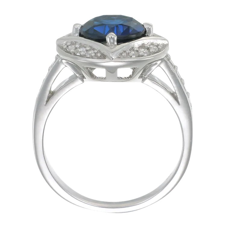 Bezel Set Vintage Inspired Blue Sapphire Ring