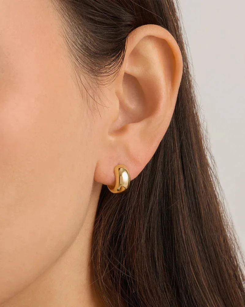 BOLD HUGGIE HOOPS | 18k Gold Vermeil