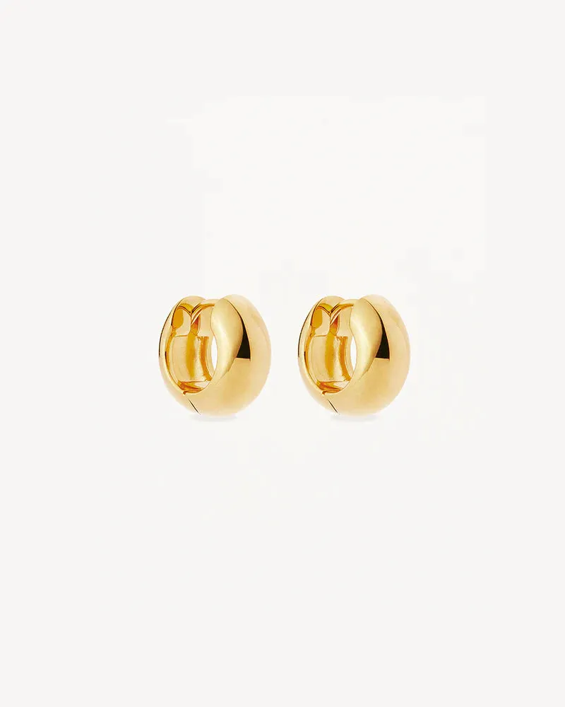 BOLD HUGGIE HOOPS | 18k Gold Vermeil