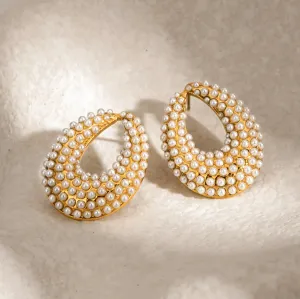 Bold Pearl Hoop Earring