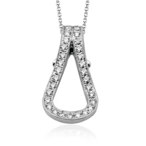 Buckle Pendant Necklace in 18k Gold with Diamonds