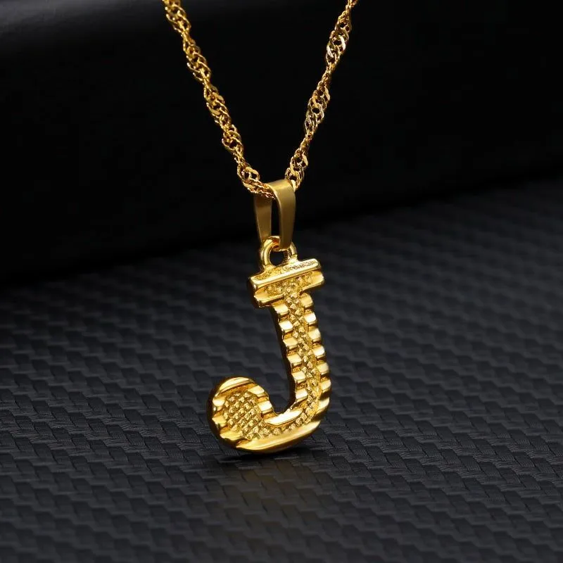 Capital Letter Necklaces Charm Jewelry NCJSOII24 Stainless Steel Golden Color