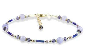 Captivating Tanzanite Crystal Jade Beaded Anklet