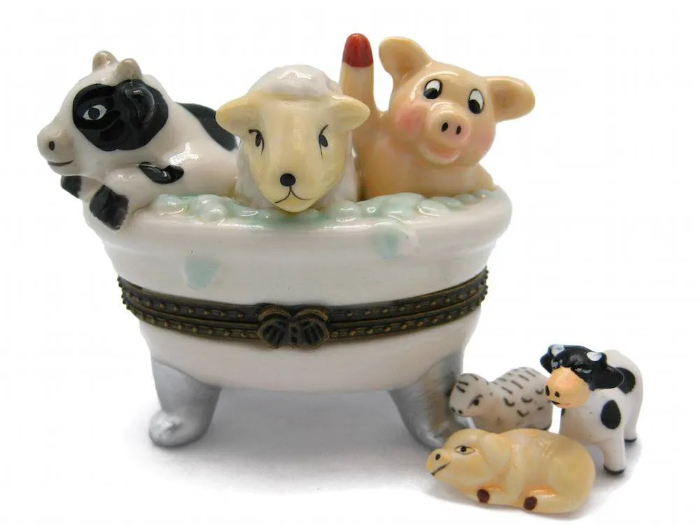 Children's Jewelry Boxes Cow, Sheep, Pig Bathtub