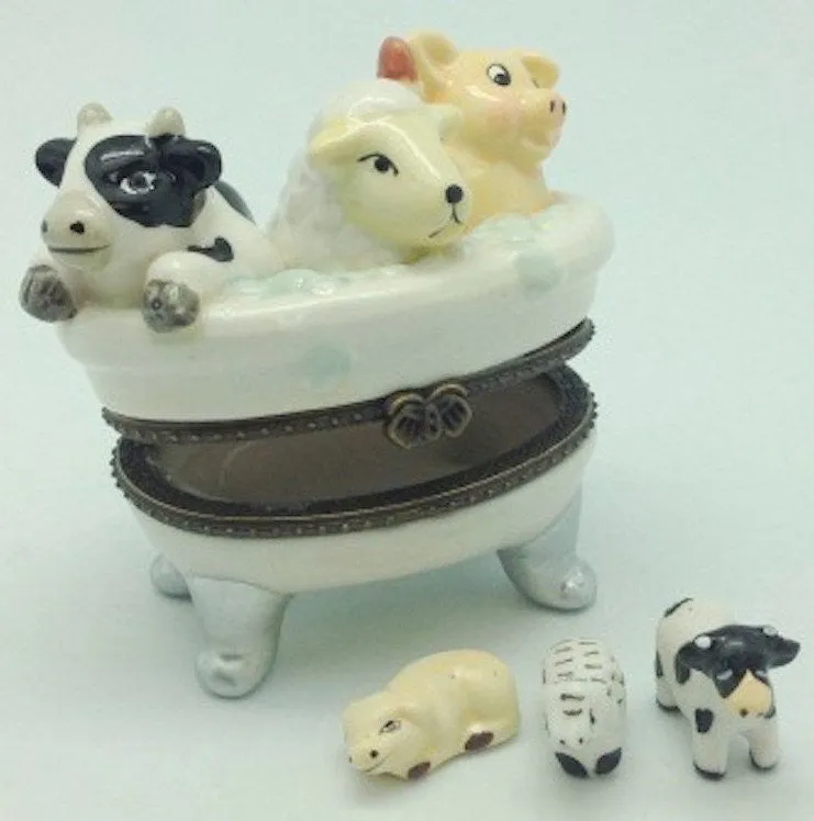 Children's Jewelry Boxes Cow, Sheep, Pig Bathtub