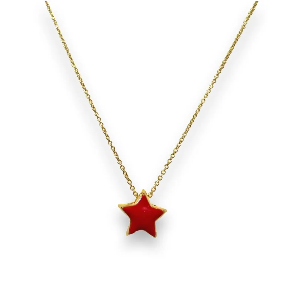 Color Star Puff Necklace