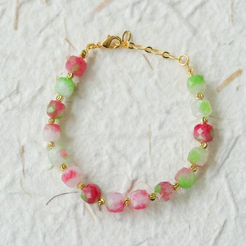 Colorful Dopamine Candy Tourmaline Beaded Bracelet