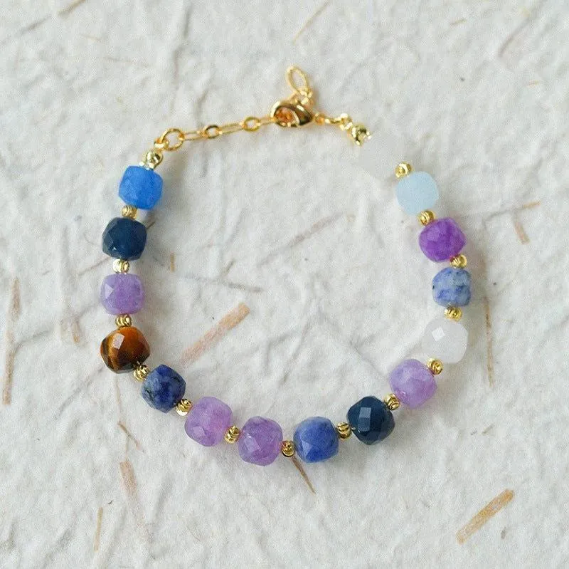 Colorful Dopamine Candy Tourmaline Beaded Bracelet