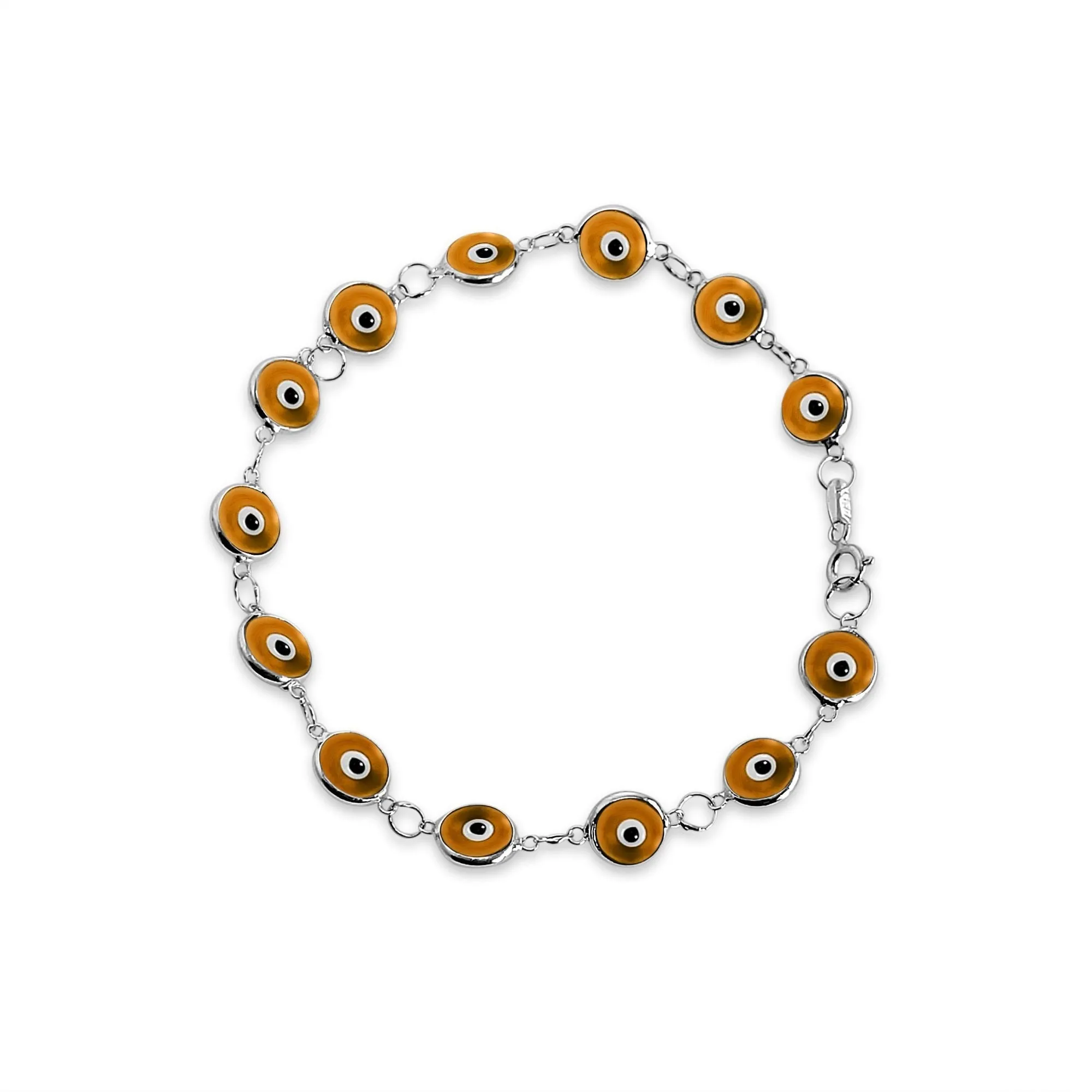 Colorful Evil Eye Bracelets in Gold and Silver