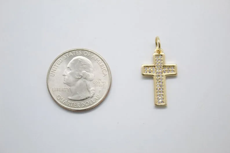 Cross with CZ Cubic Zirconia Stone (A331)