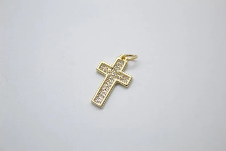 Cross with CZ Cubic Zirconia Stone (A331)