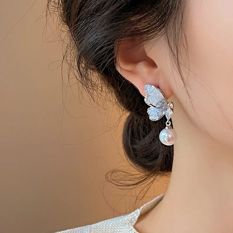 Crystal Butterfly Earrings