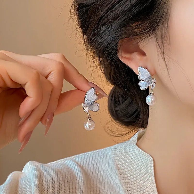 Crystal Butterfly Earrings