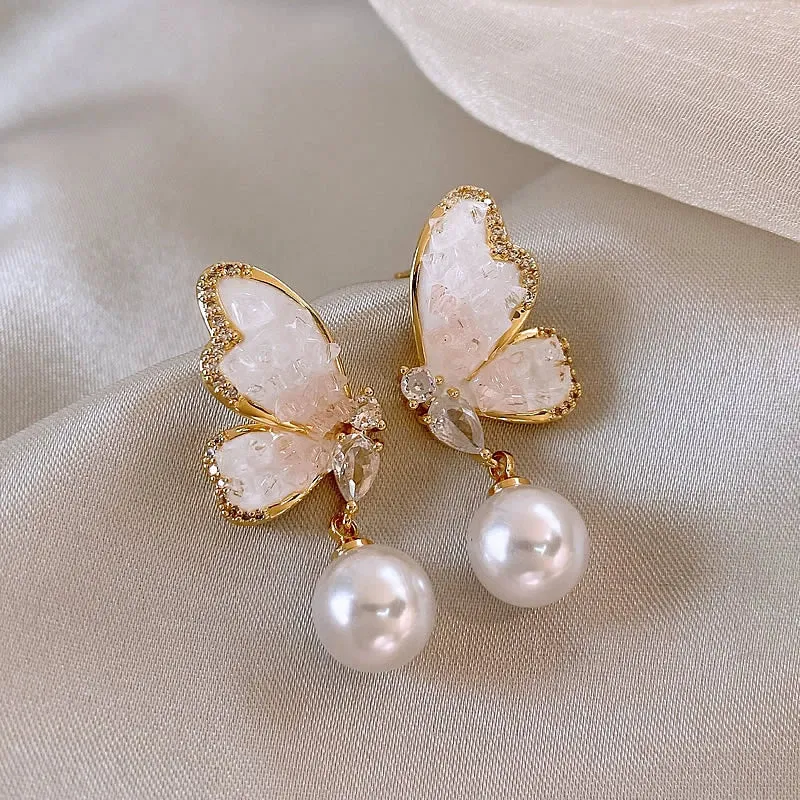 Crystal Butterfly Earrings