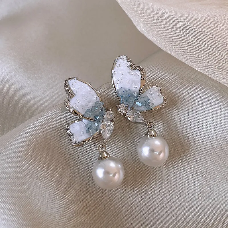 Crystal Butterfly Earrings