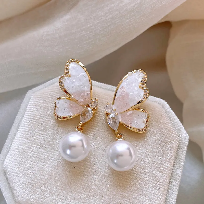 Crystal Butterfly Earrings